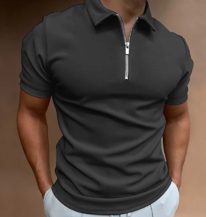 T-shirt zipper - Casual herenpolo met rits
